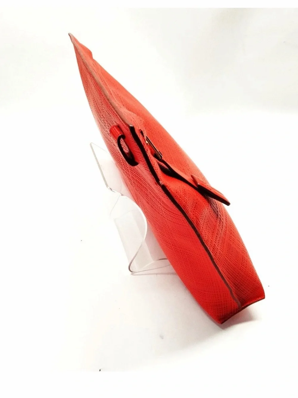 LOEWE Red Leather Zipper Clutch Bag